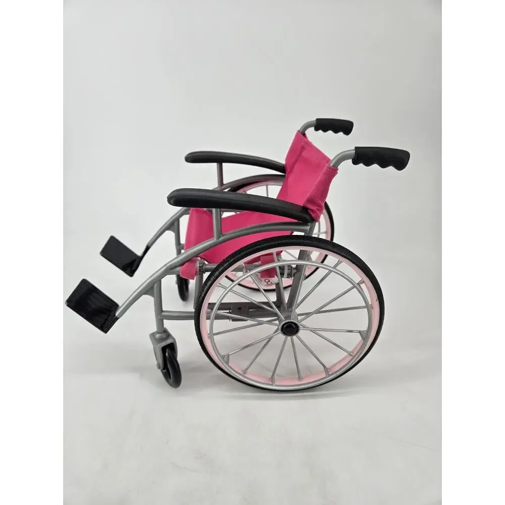 Our Generation Doll Wheelchair Pink Silver Fits 18